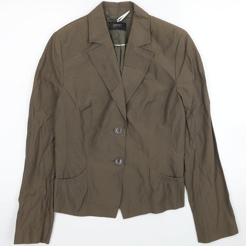 Esprit Womens Brown Jacket Blazer Size 10 Button