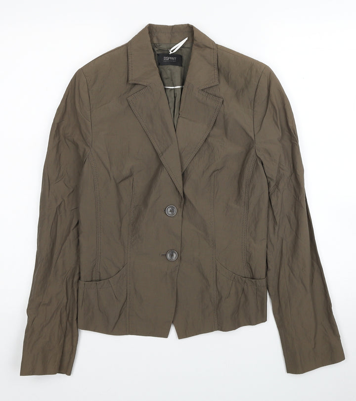 Esprit Womens Brown Jacket Blazer Size 10 Button