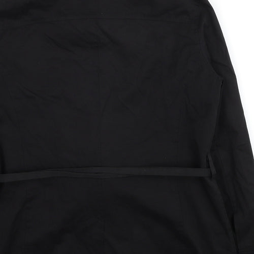 OffShoot Womens Black Trench Coat Jacket Size 14 Button