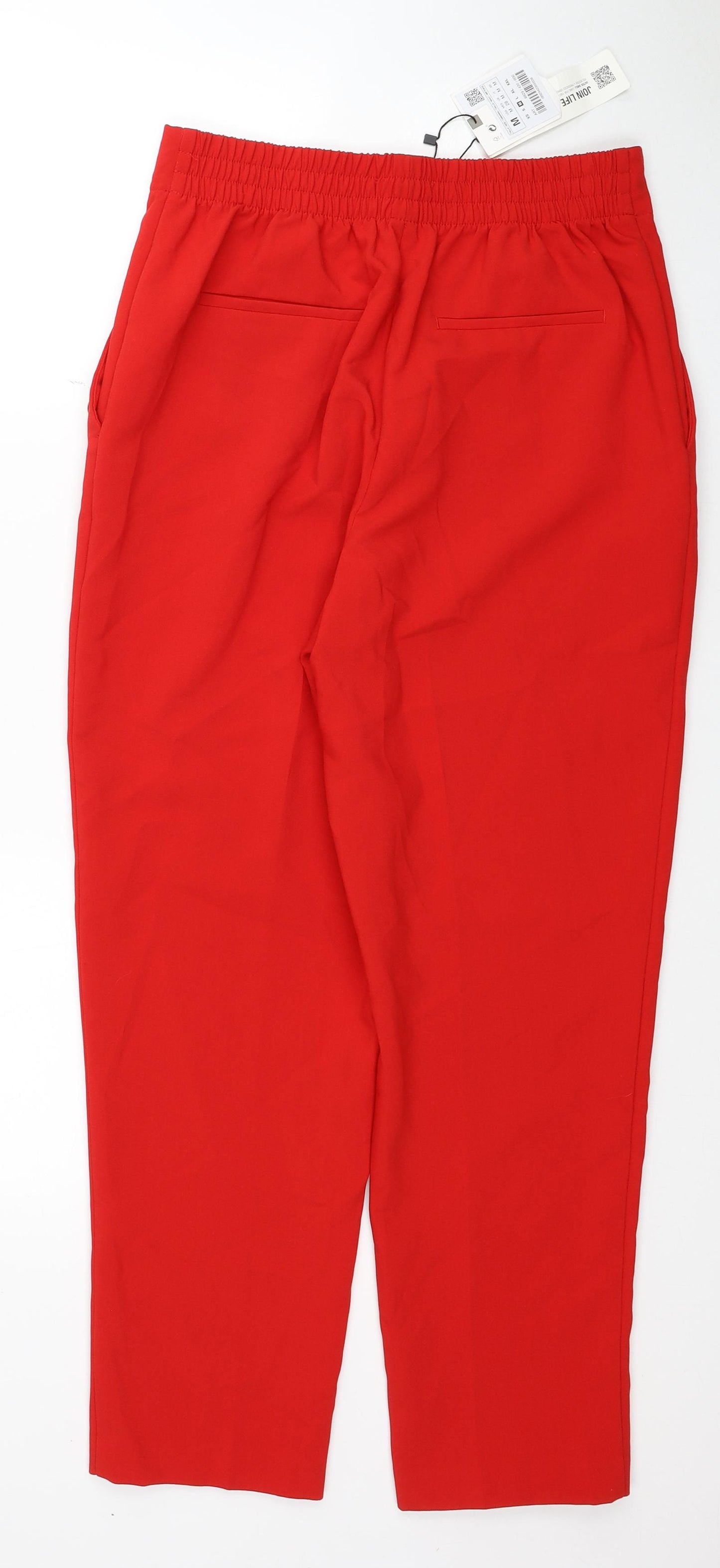 Zara Womens Red Polyester Dress Pants Trousers Size M L25 in Regular