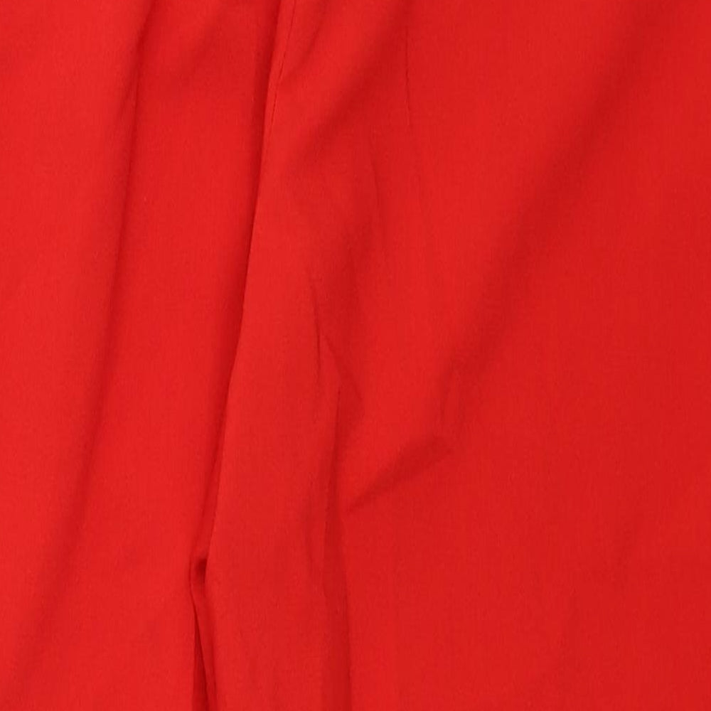 Zara Womens Red Polyester Dress Pants Trousers Size M L25 in Regular