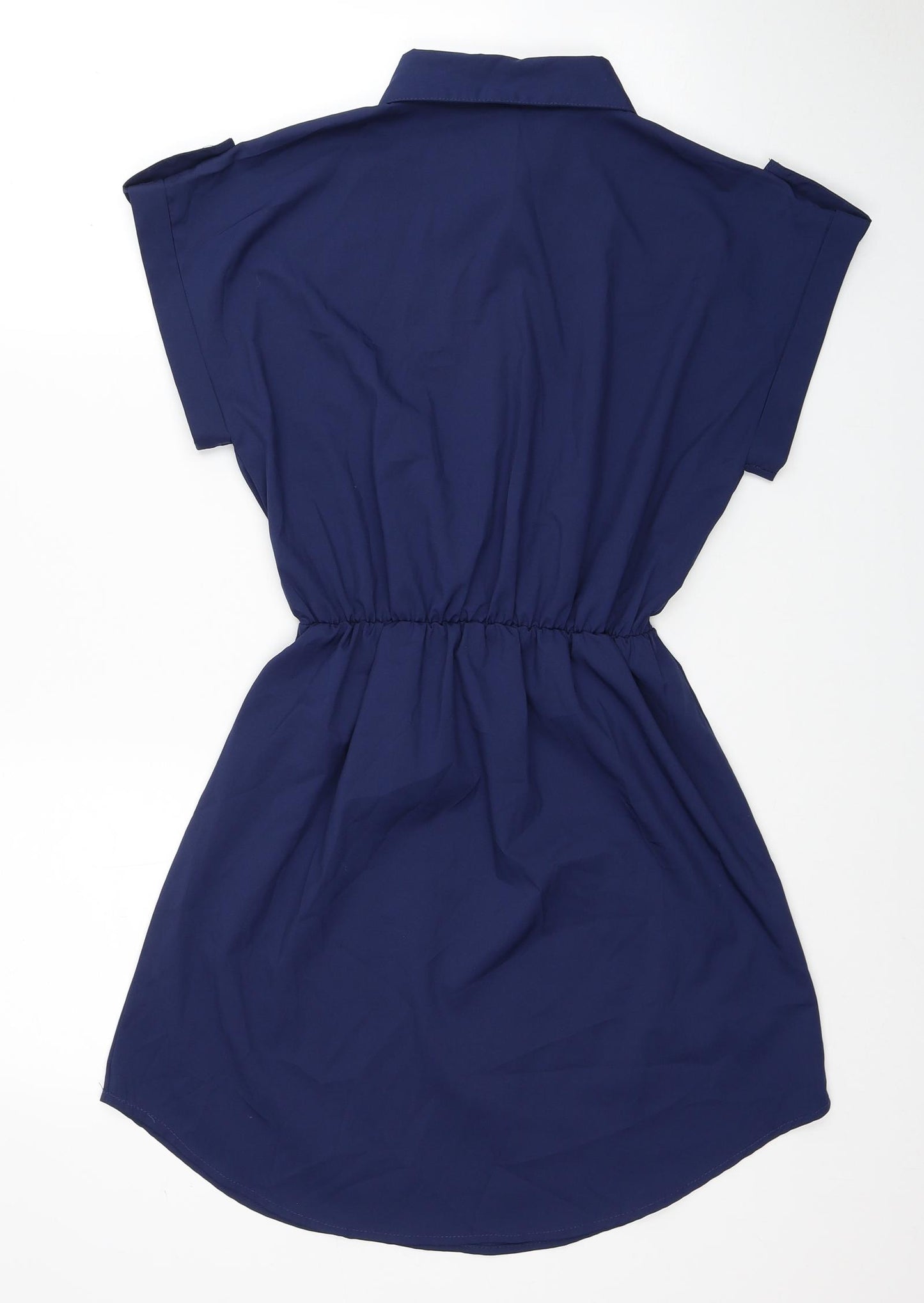 Oionino Womens Blue Polyester Shirt Dress Size XL Collared Button