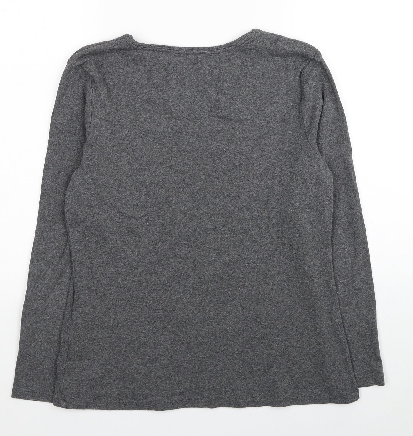 Papaya Womens Grey Cotton Jersey T-Shirt Size 10 Round Neck