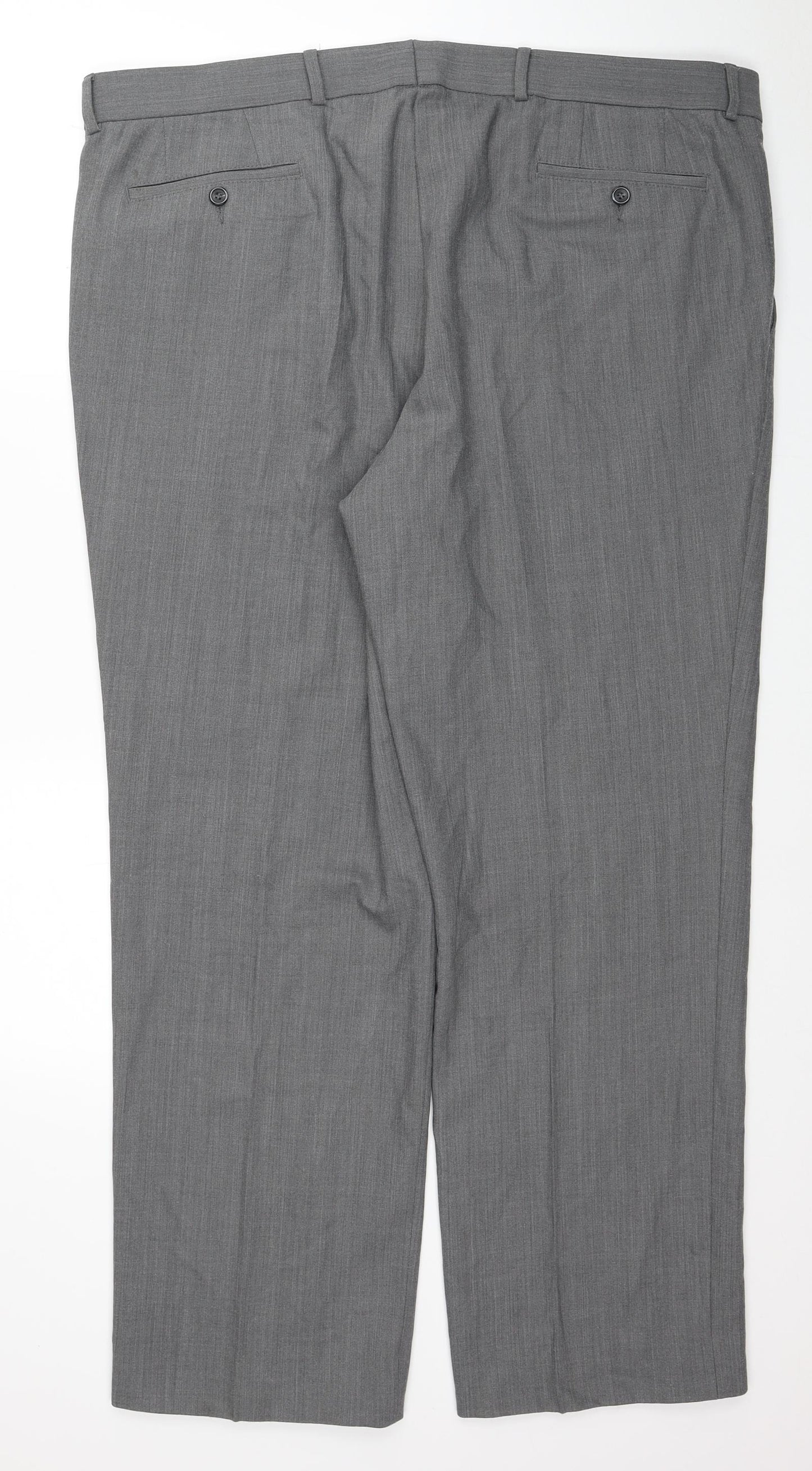GARDEUR Mens Grey Wool Dress Pants Trousers Size 46 in L32 in Regular Zip