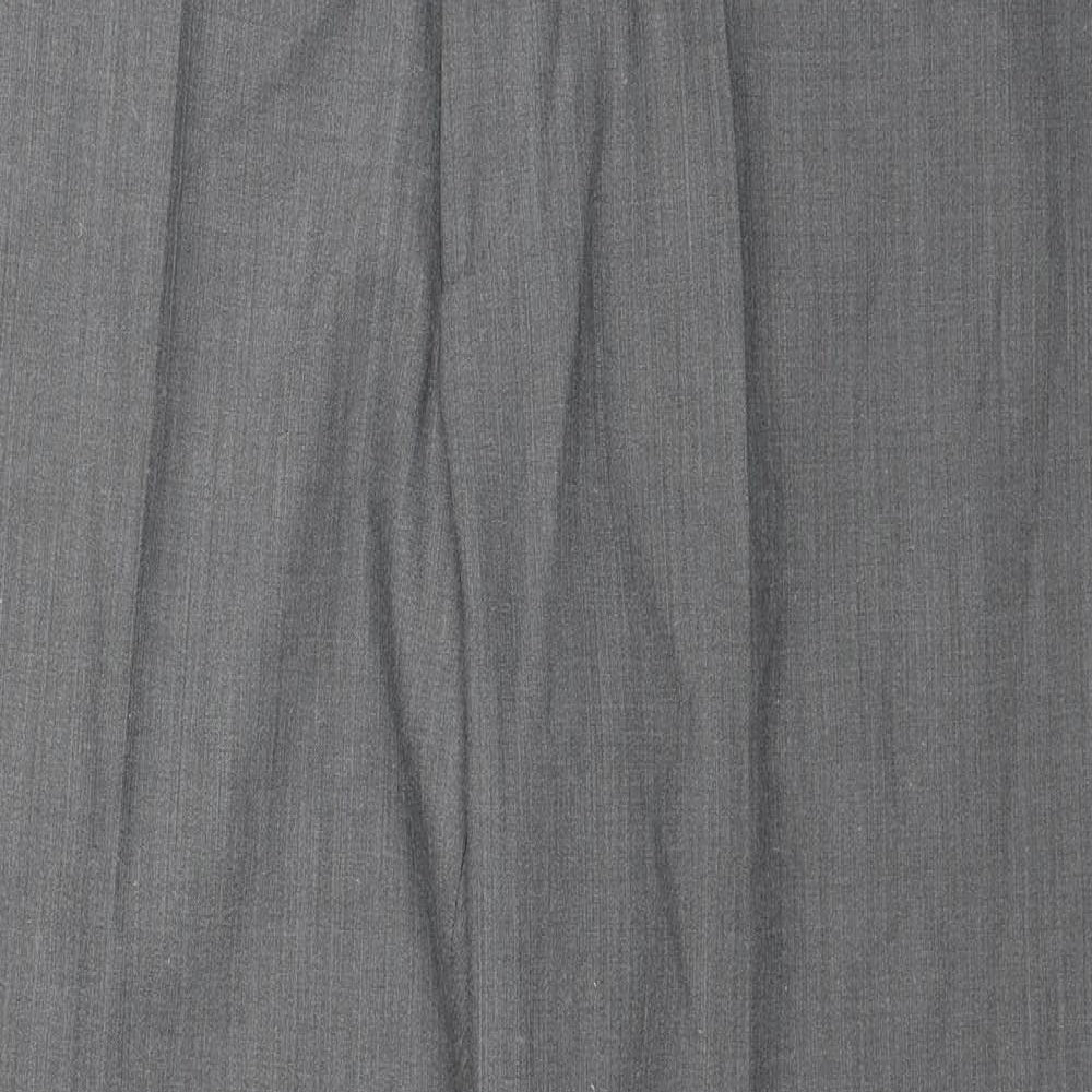 GARDEUR Mens Grey Wool Dress Pants Trousers Size 46 in L32 in Regular Zip