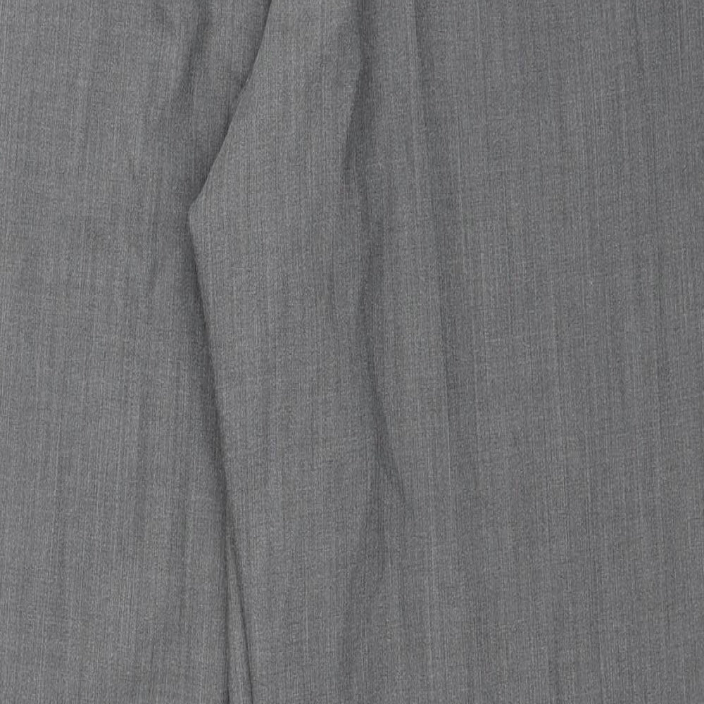 GARDEUR Mens Grey Wool Dress Pants Trousers Size 46 in L32 in Regular Zip