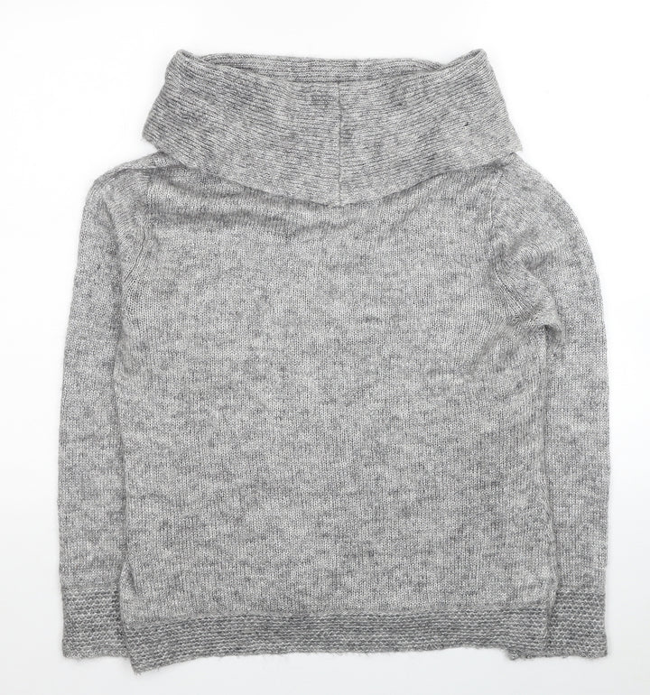 Crew Clothing Womens Grey Roll Neck Nylon Pullover Jumper Size L