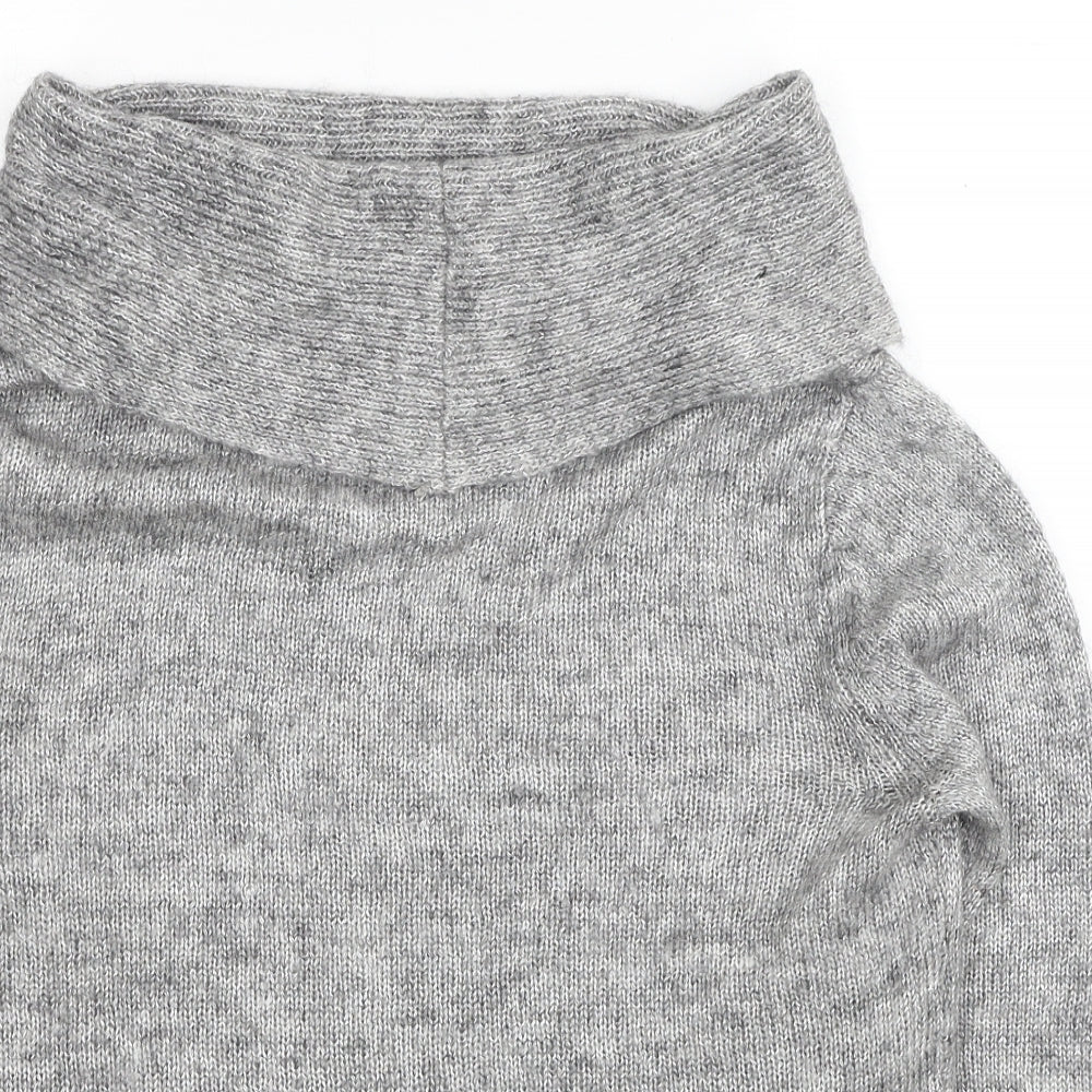 Crew Clothing Womens Grey Roll Neck Nylon Pullover Jumper Size L