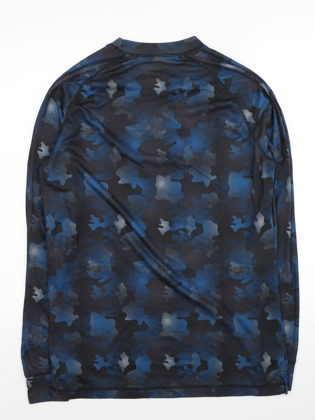 Mountain Warehouse Mens Blue Camouflage Polyester Pullover T-Shirt Size L Round Neck Pullover