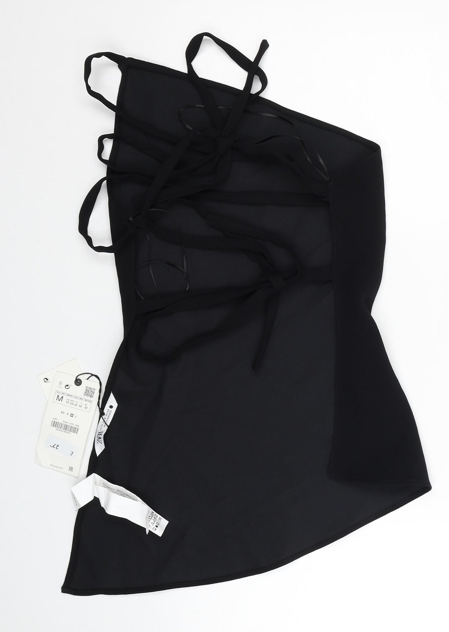 Zara Womens Black Polyester Wrap Blouse Size M Off the Shoulder