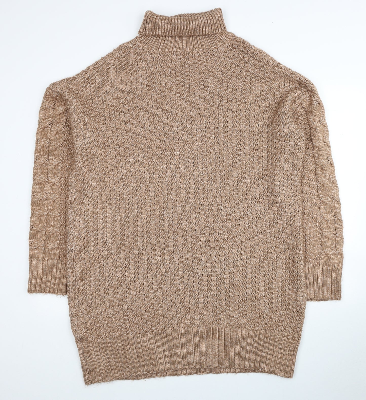 Primark Womens Brown Roll Neck Acrylic Pullover Jumper Size 18 - Size 18-20