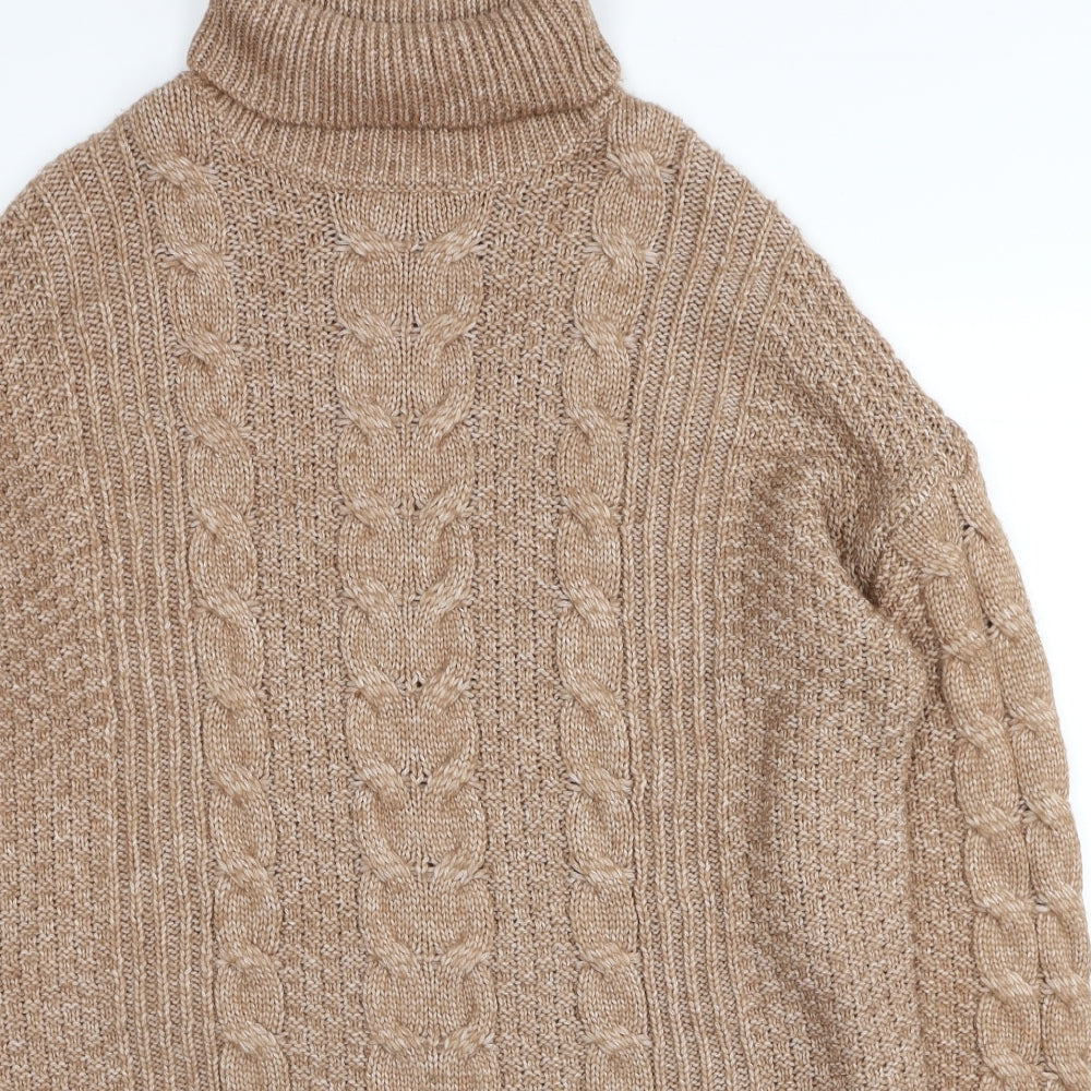 Primark Womens Brown Roll Neck Acrylic Pullover Jumper Size 18 - Size 18-20