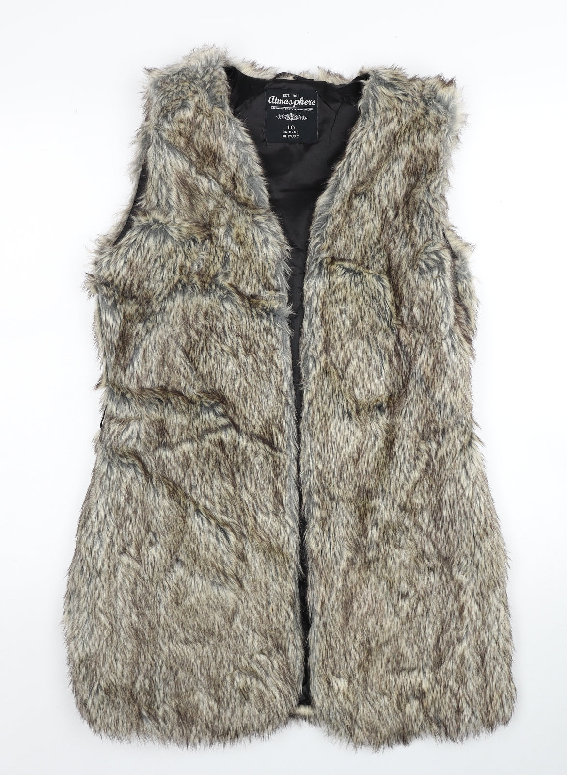 Atmosphere Womens Beige Gilet Waistcoat Size 10 Buckle