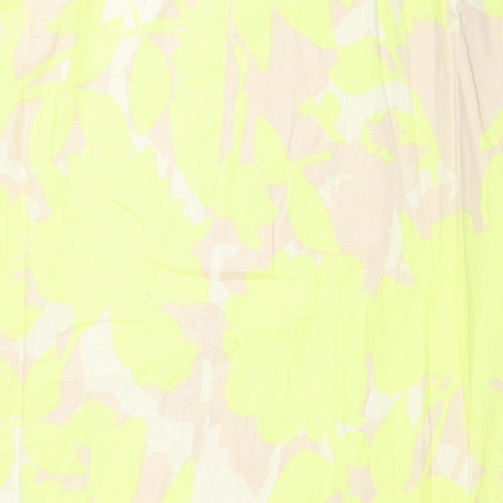 Marks and Spencer Womens Multicoloured Geometric Linen Tank Dress Size 24 V-Neck Pullover