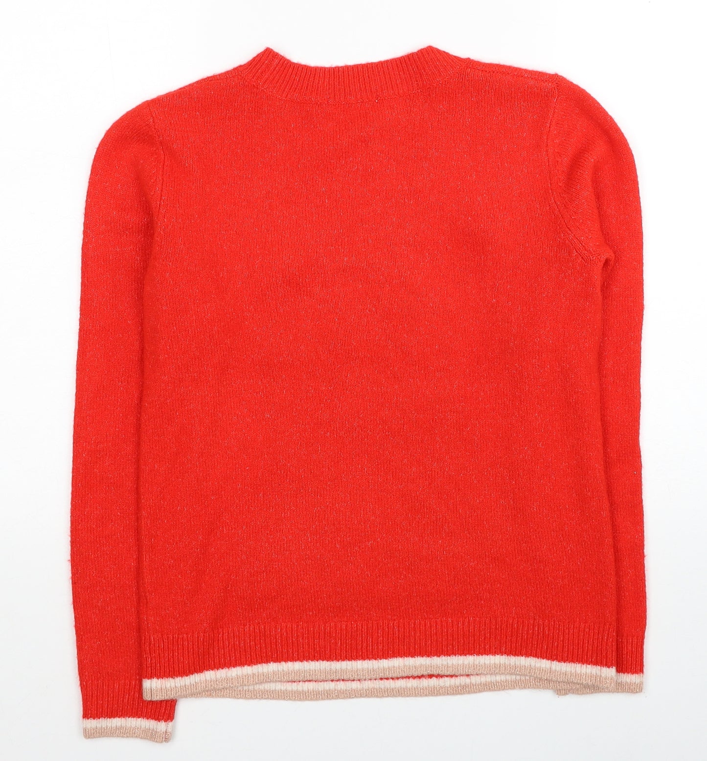 TU Womens Red Round Neck Acrylic Pullover Jumper Size 8 - Christmas Cats