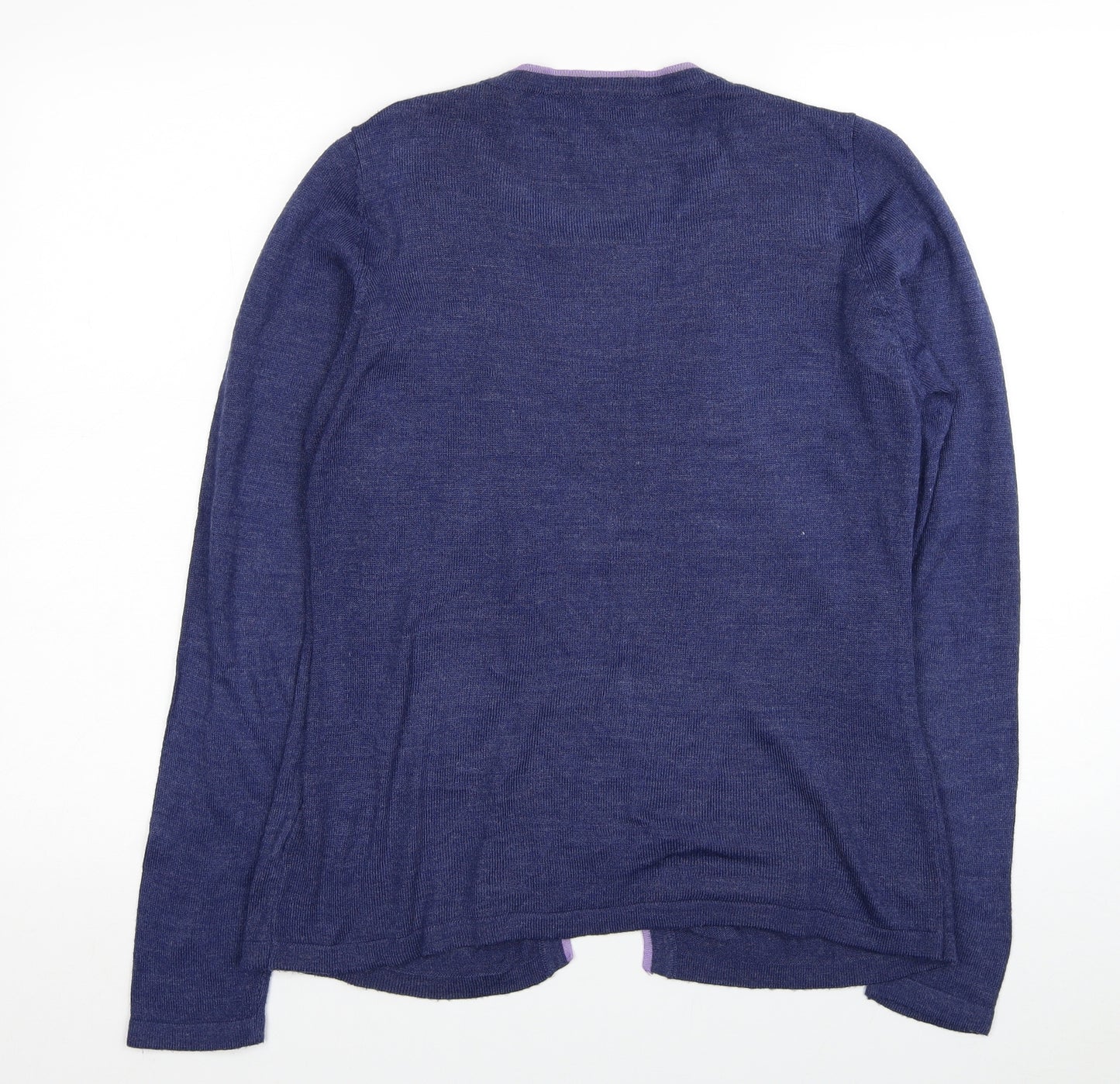 EWM Womens Purple Round Neck Geometric Acrylic Pullover Jumper Size 10 - Size 10-12 Cardigan Effect