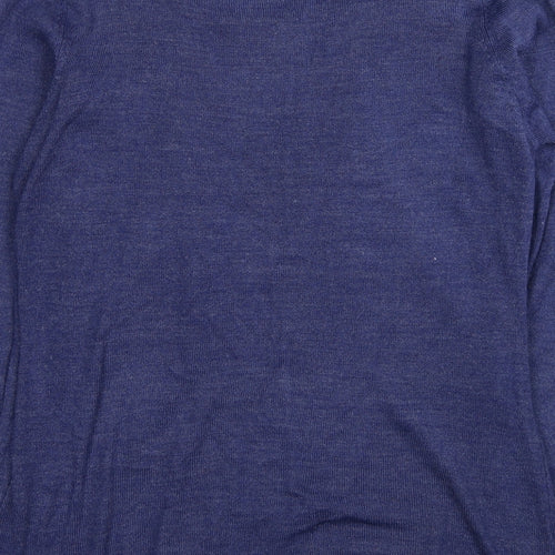 EWM Womens Purple Round Neck Geometric Acrylic Pullover Jumper Size 10 - Size 10-12 Cardigan Effect