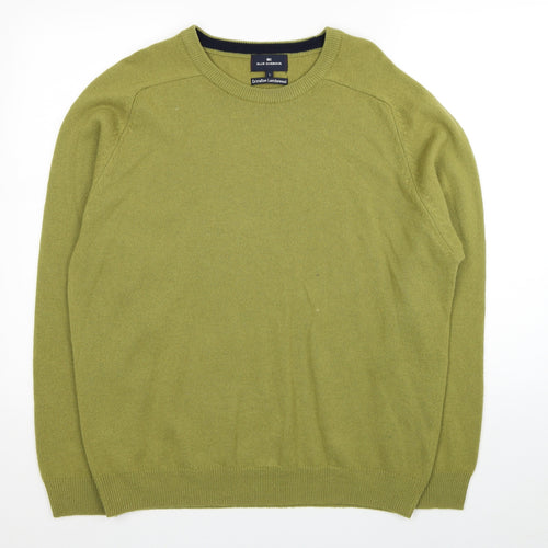 Blue Harbour Mens Green Round Neck Wool Pullover Jumper Size L