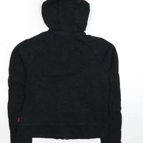 Liz Claiborne Womens Black Cotton Full Zip Hoodie Size S Zip