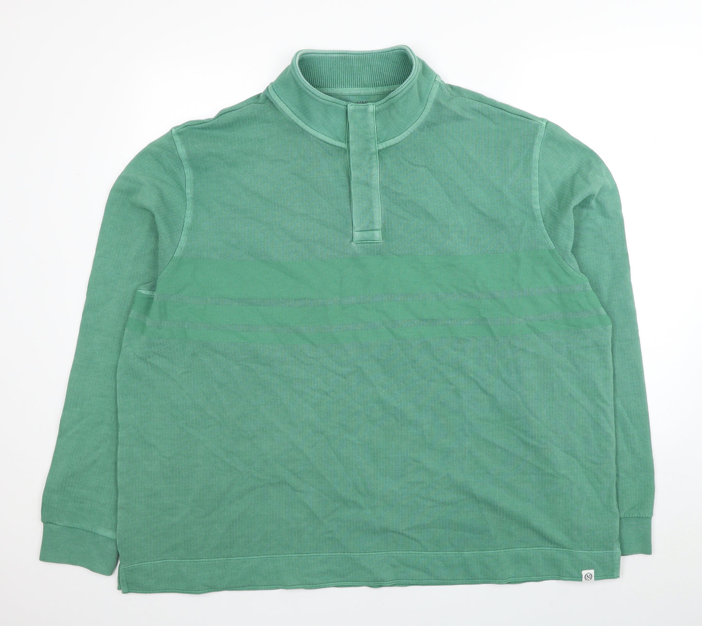 Marks and Spencer Mens Green Cotton Pullover Sweatshirt Size 3XL