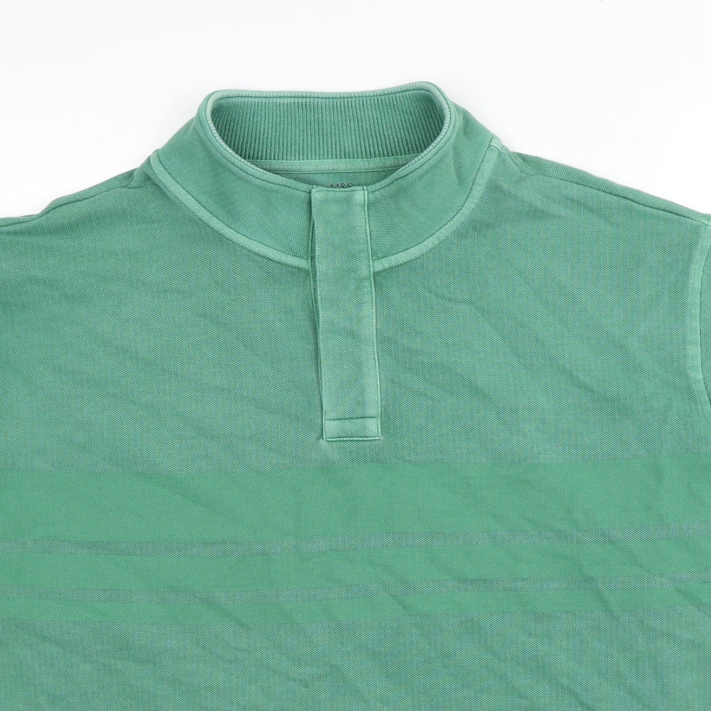 Marks and Spencer Mens Green Cotton Pullover Sweatshirt Size 3XL