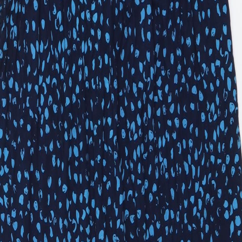 TU Womens Blue Animal Print Viscose Jumpsuit One-Piece Size 10 Zip - Leopard Pattern