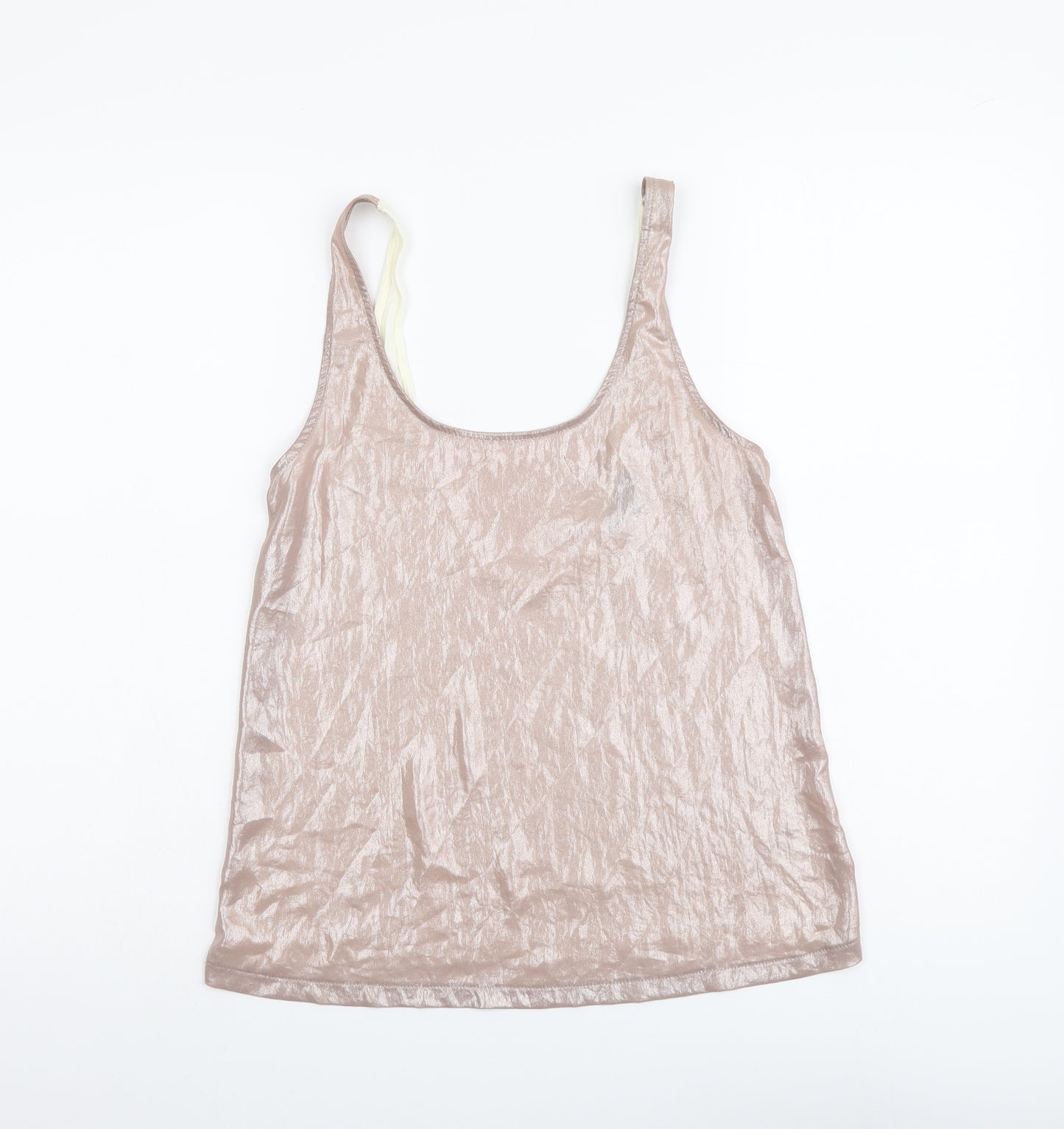 Topshop Womens Pink Polyester Basic Tank Size 8 Scoop Neck