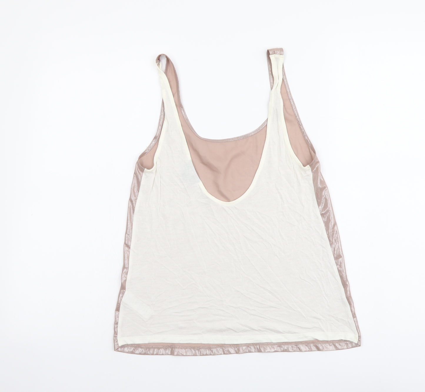 Topshop Womens Pink Polyester Basic Tank Size 8 Scoop Neck