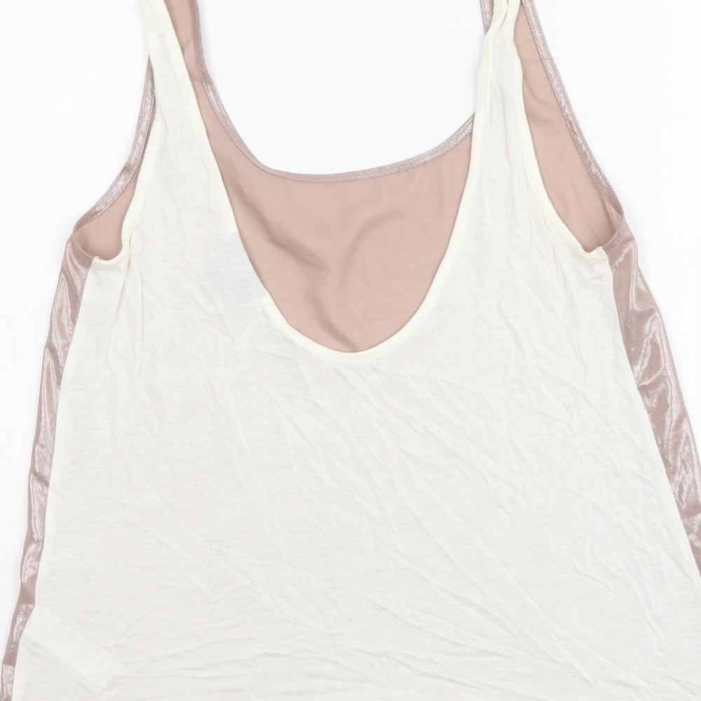 Topshop Womens Pink Polyester Basic Tank Size 8 Scoop Neck