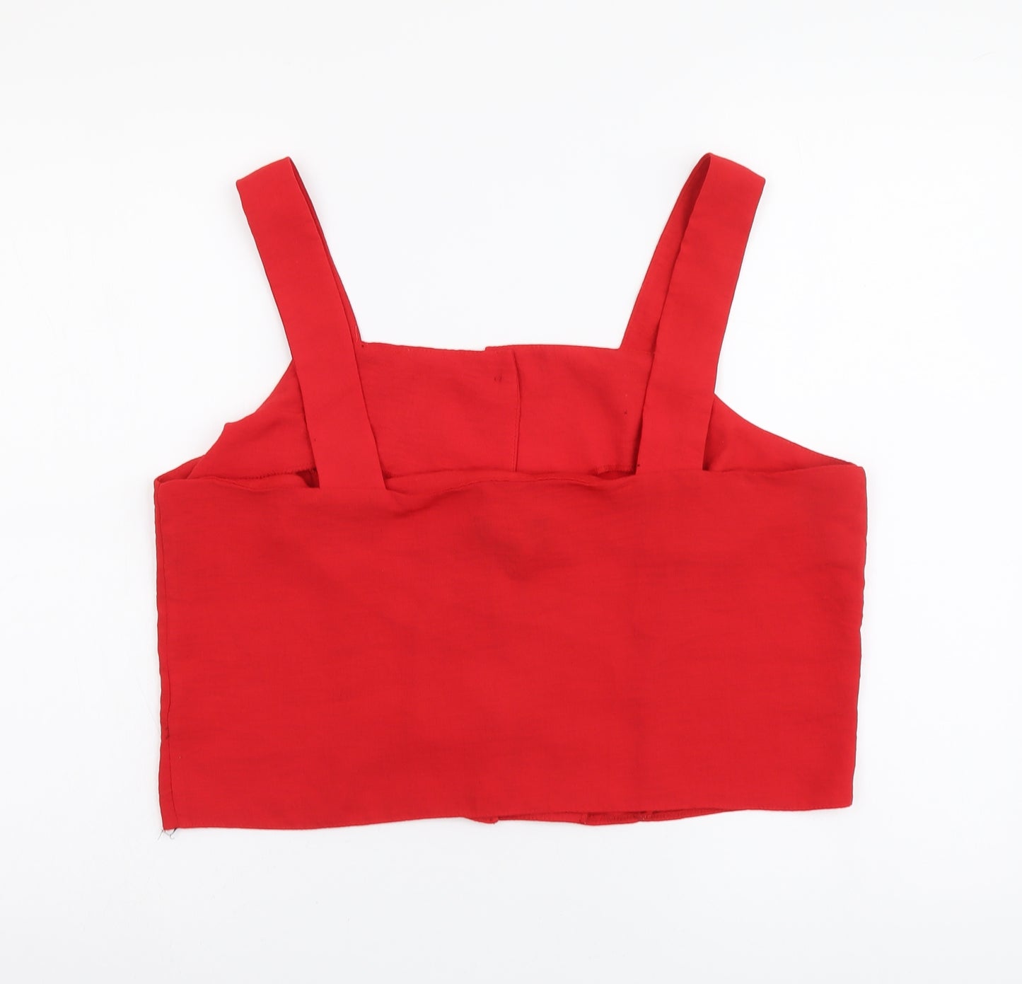 New Look Womens Red Polyester Cropped Tank Size 16 Square Neck