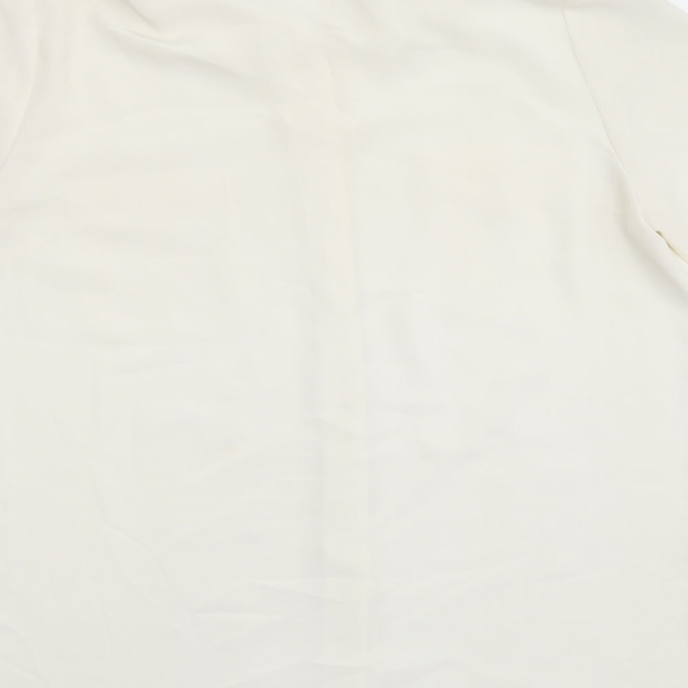 Marks and Spencer Womens Ivory Polyester Basic Button-Up Size 16 Collared