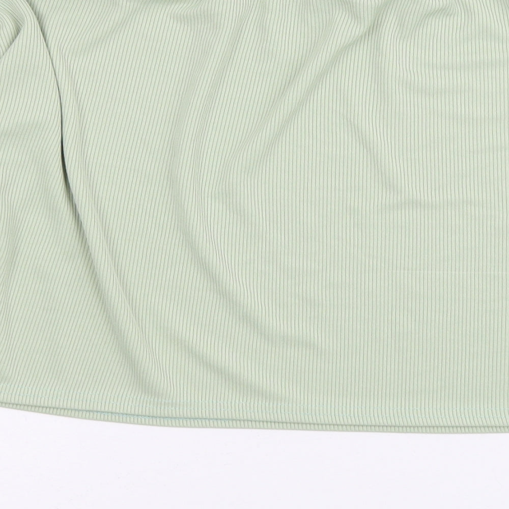 Stylewise Womens Green Polyester Cropped Blouse Size 8 Square Neck