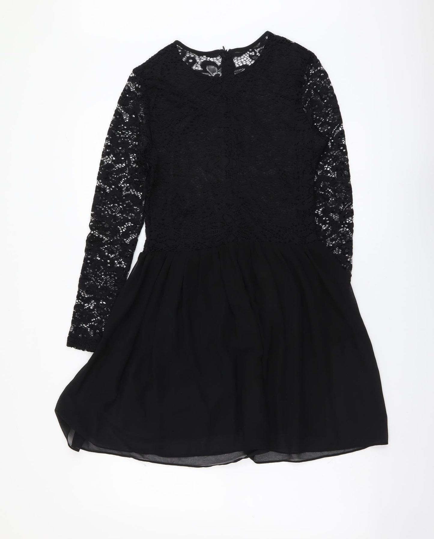 Elite 99 Womens Black Polyester A-Line Size 10 Round Neck Pullover