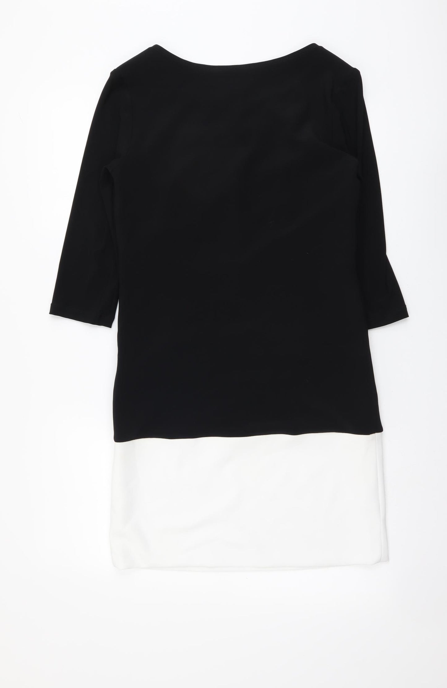 Joseph Ribkoff Womens Black Polyester A-Line Size 6 Boat Neck Pullover