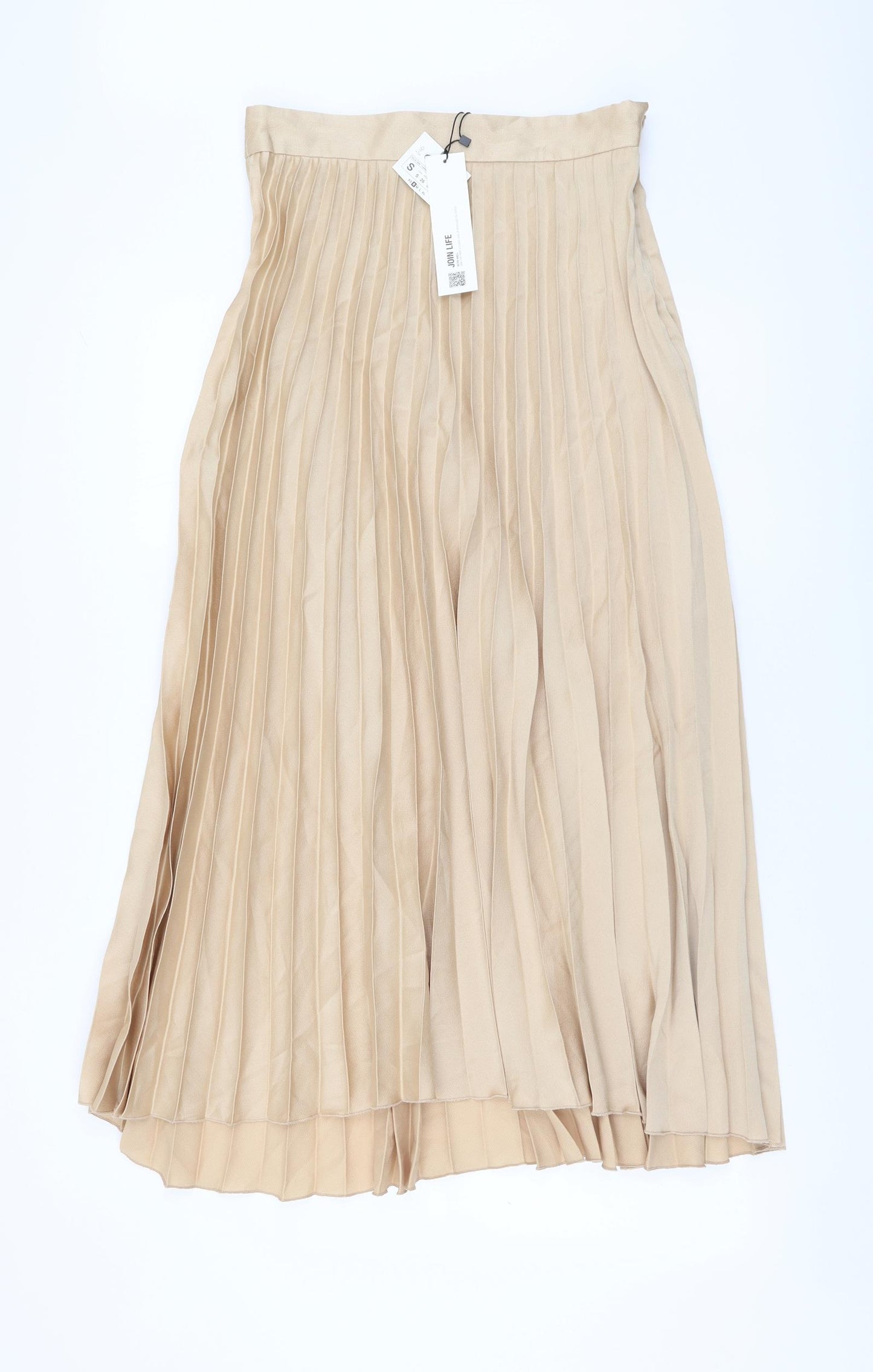 Zara Womens Beige Polyester Pettiskirt Skirt Size S Zip