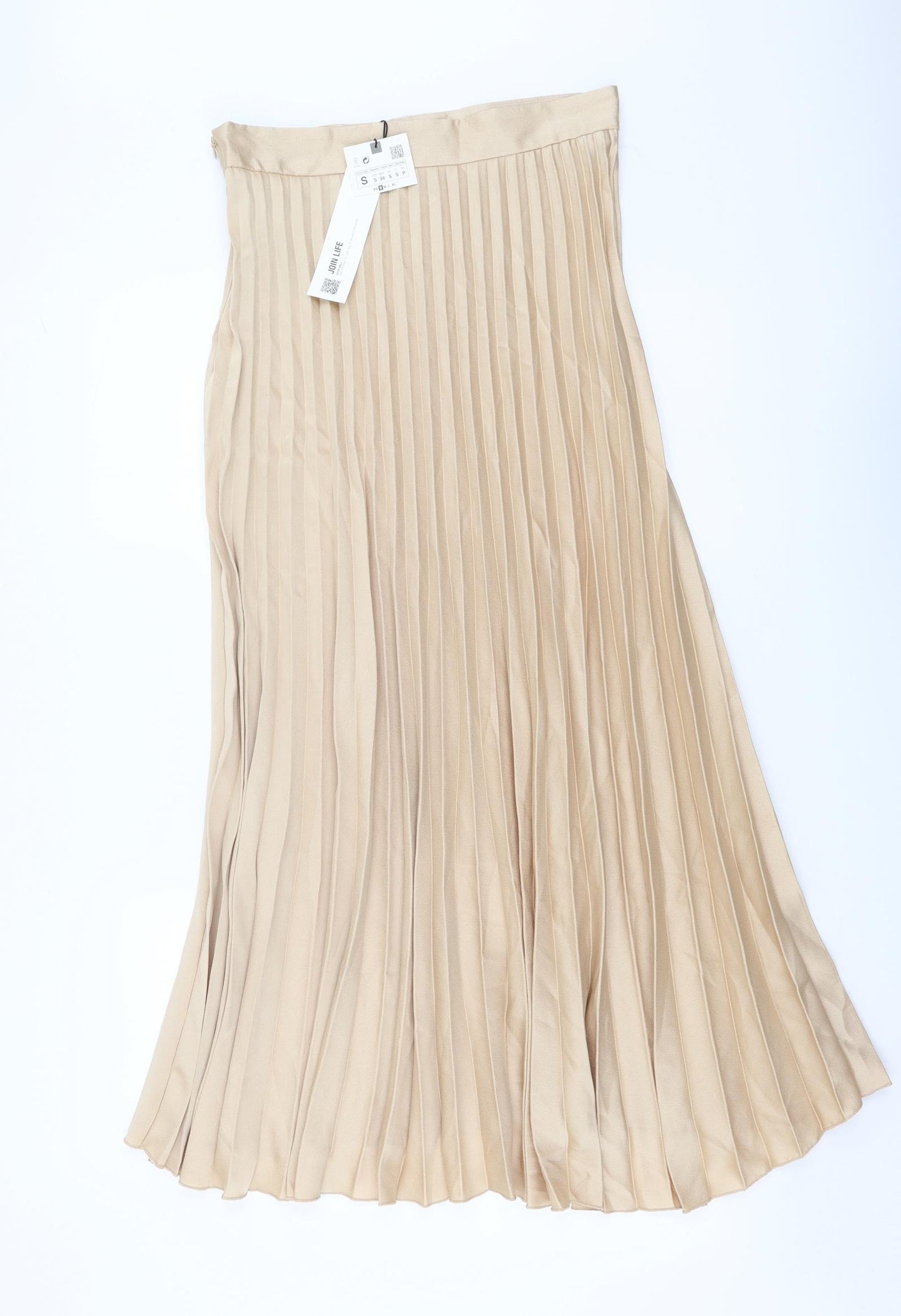Zara Womens Beige Polyester Pettiskirt Skirt Size S Zip