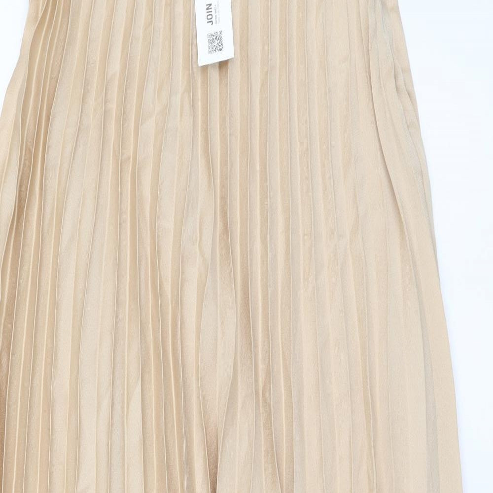 Zara Womens Beige Polyester Pettiskirt Skirt Size S Zip