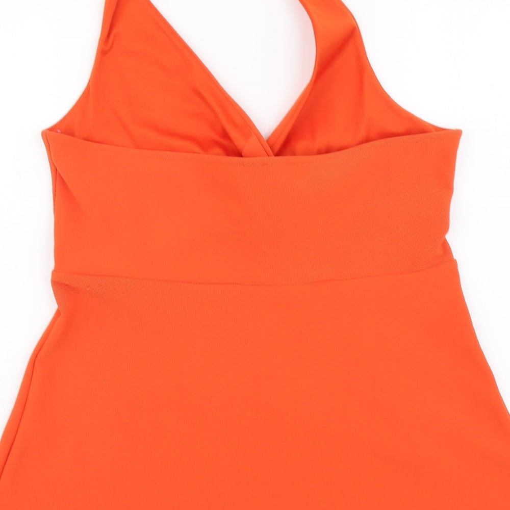 River Island Womens Orange Polyester Basic Tank Size 16 Halter
