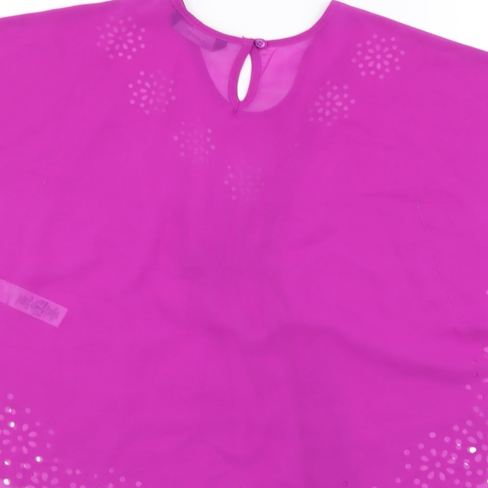 George Girls Purple Polyester Basic Blouse Size 4-5 Years Round Neck Pullover