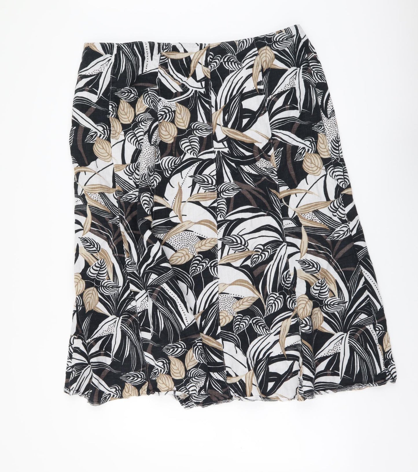 Marks and Spencer Womens Multicoloured Floral Cotton A-Line Skirt Size 20 Zip