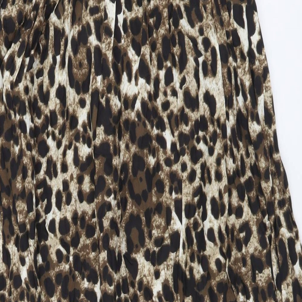 Simply Be Womens Brown Animal Print Polyester Slip Dress Size 20 Square Neck Pullover - Leopard Pattern