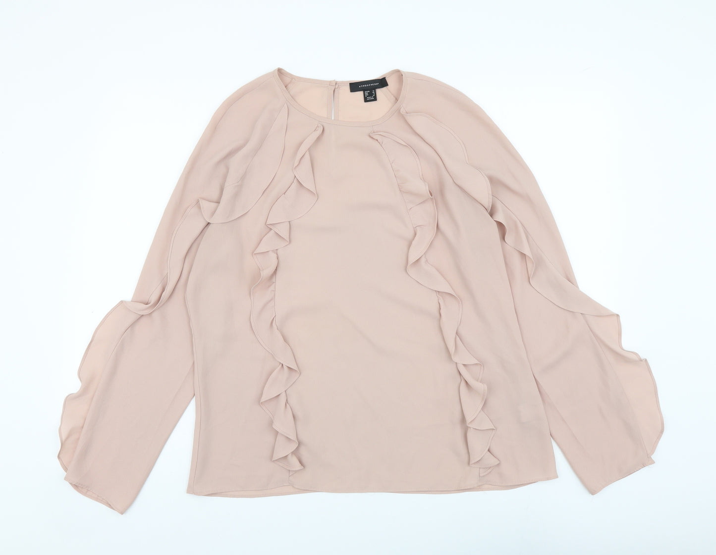 Atmosphere Womens Pink Polyester Basic Blouse Size 12 Round Neck