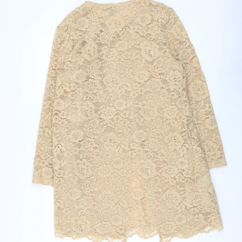 Top Shop Womens Beige Jacket Coatigan Size 10 Button