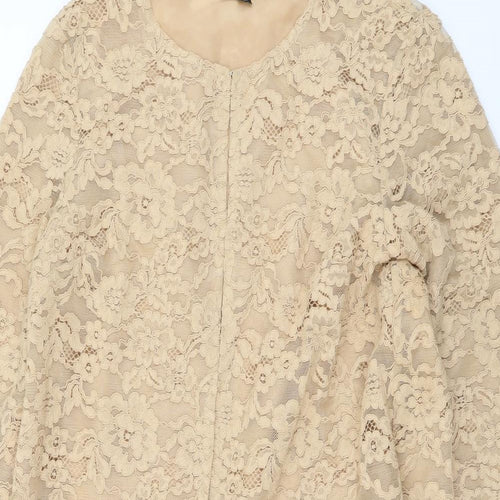 Top Shop Womens Beige Jacket Coatigan Size 10 Button