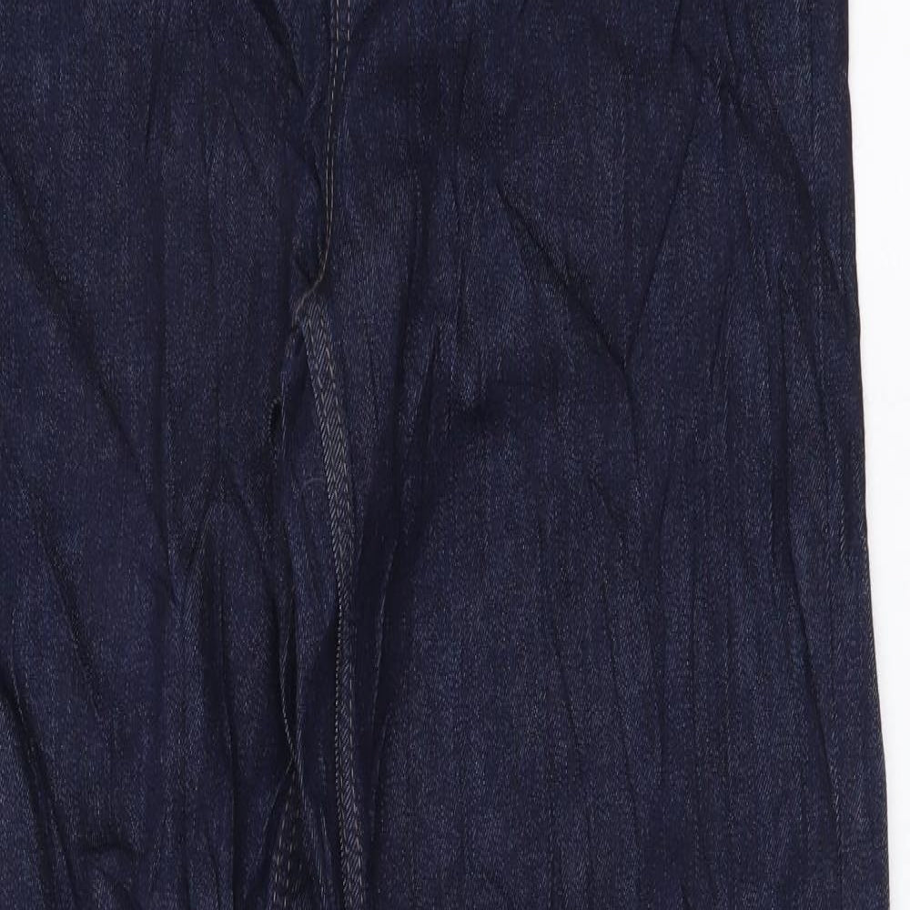 Marks and Spencer Womens Blue Cotton Straight Jeans Size 14 L32 in Regular Button