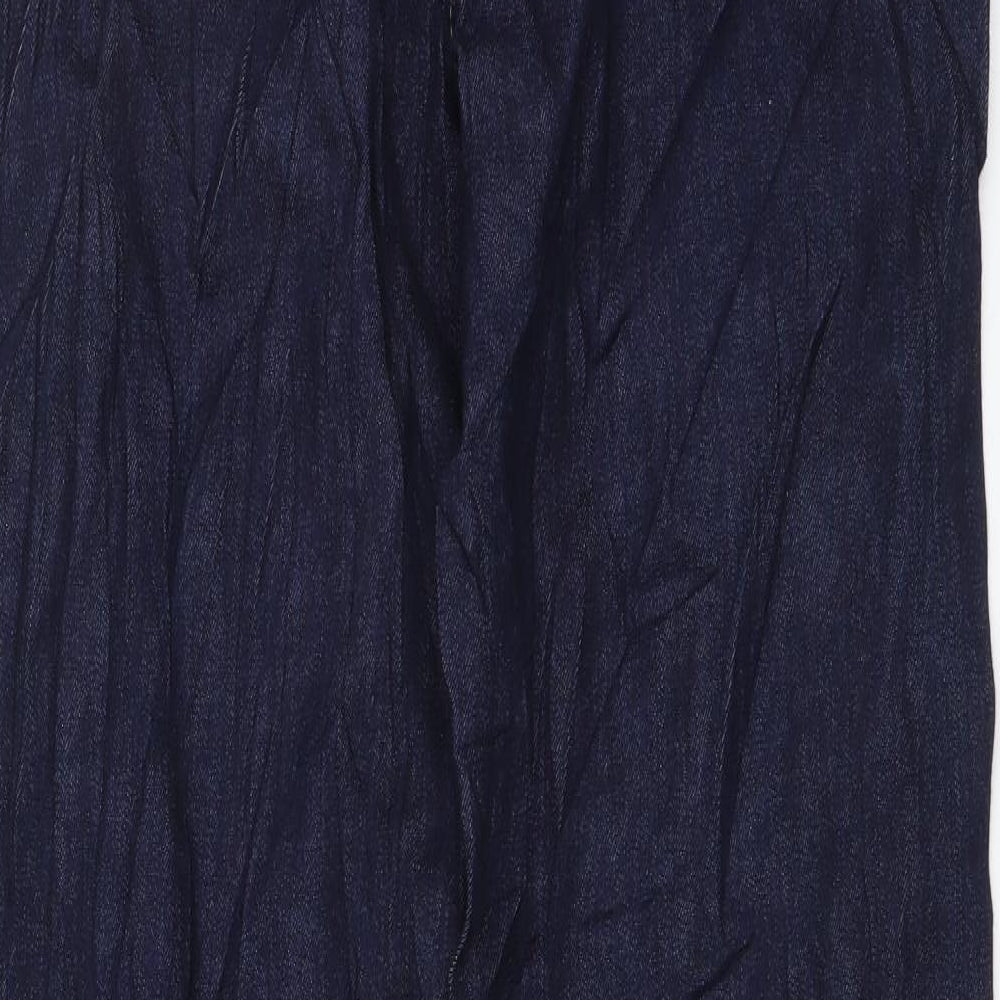 Marks and Spencer Womens Blue Cotton Straight Jeans Size 14 L32 in Regular Button