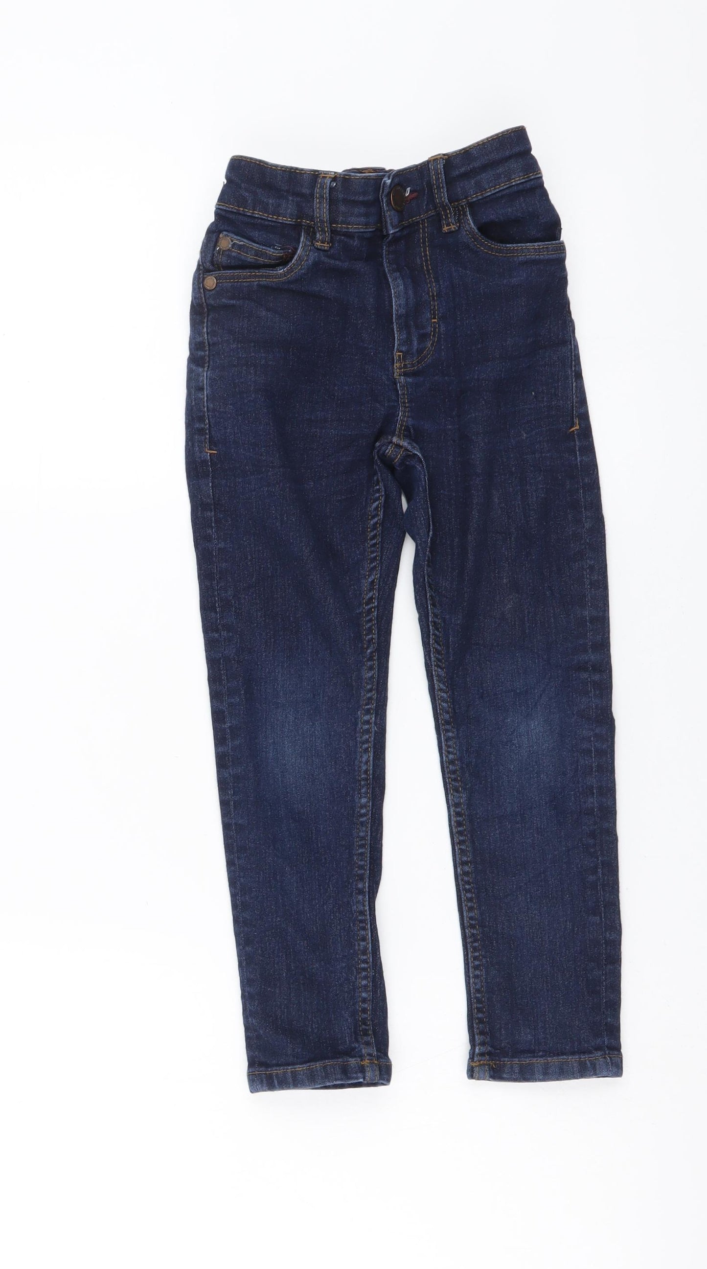 NEXT Boys Blue Cotton Skinny Jeans Size 6 Years Regular Button