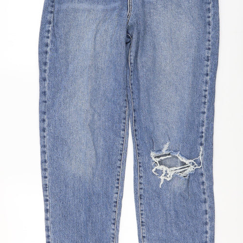 New Look Womens Black Cotton Straight Jeans Size 12 L29 in Regular Button