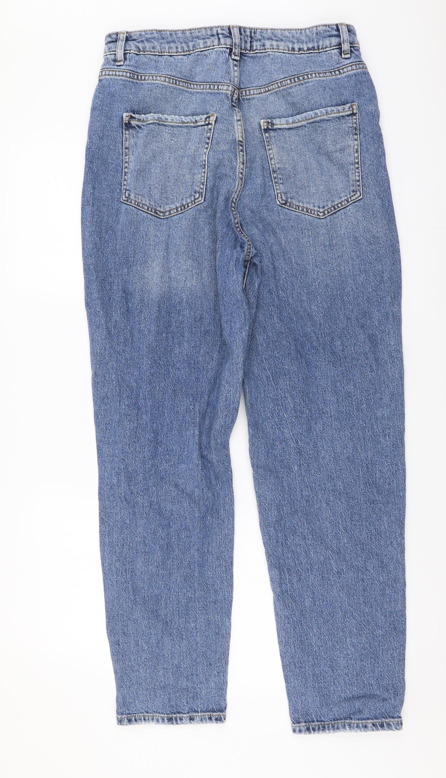 New Look Womens Black Cotton Straight Jeans Size 12 L29 in Regular Button