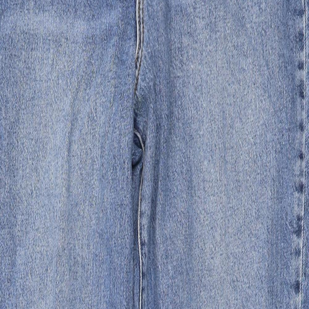 New Look Womens Black Cotton Straight Jeans Size 12 L29 in Regular Button